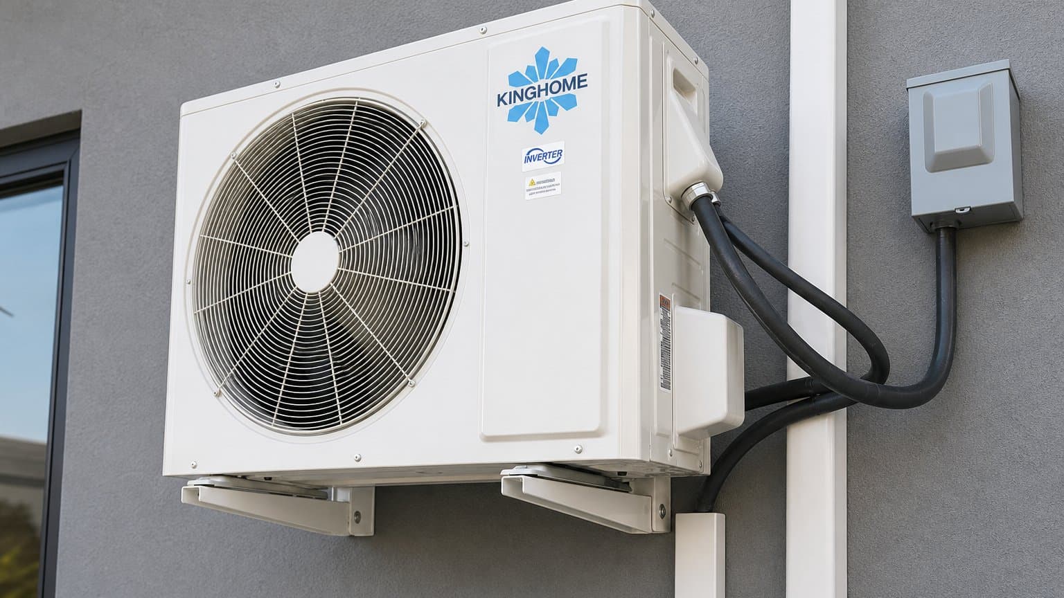 Wall-mounted mini-split condenser with clean line set routing